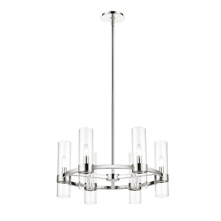 Z-Lite Datus 6 Light Chandelier, Polished Nickel & Clear 4008-6PN